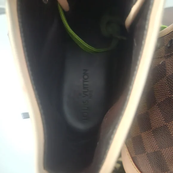 Louis Vuitton Brown Damier Ebene Canvas Leather High Top Vintage - Picture 8 of 14